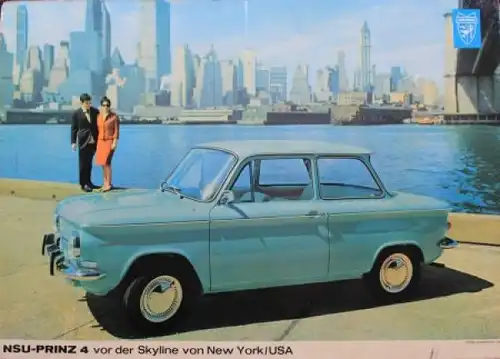 NSU Prinz 4 in New York 1960 Händler-Aushangplakat (9870)