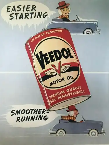 Veedol Motor Oil Plakat 1958 "Easier starting" (9914)