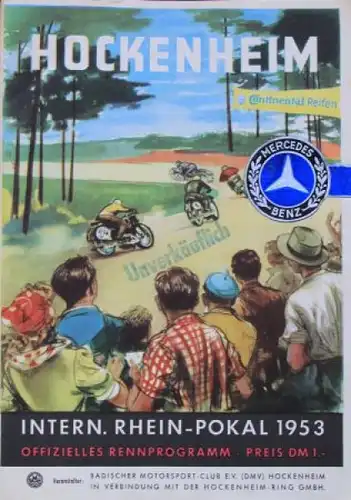 "Internationaler Rhein-Pokal" Hockenheim Mai 1953 Rennprogramm (9922)