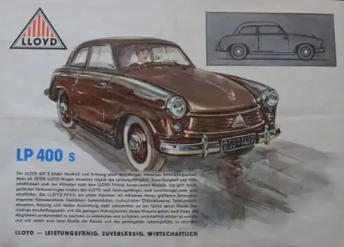 Lloyd LP 400 Modellprogramm 1956 Automobilprospekt (9948)