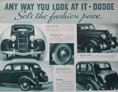 Dodge Modellprogramm 1935 "The new value Dodge"  Automobilprospekt (9991)