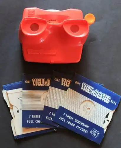 View-Master 3D Bildbetrachter 1970 mit 7 Bildscheiben (7009)