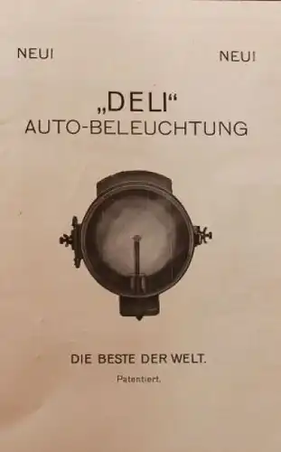 Deli Auto-Beleuchtung Programm 1913 "Die Beste der Welt" Zubehörprospekt (0506)