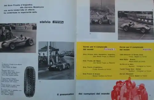 Pirelli "Vince 1954" 1954 Reifen-Motorsport Prospekt (0511)