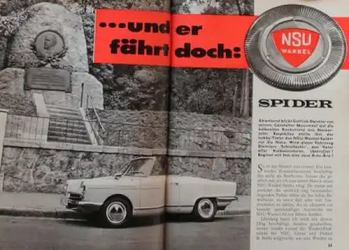 "Hobby - Das Magazin der Technik" 1964 NSU Wankel Spider Technik-Magazin (0517)
