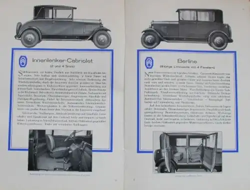 Citroen B 14 G Modellprogramm 1928 Automobilprospekt (0520)