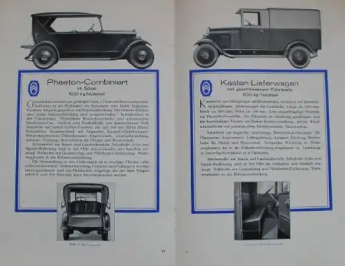 Citroen B 14 G Modellprogramm 1928 Automobilprospekt (0520)
