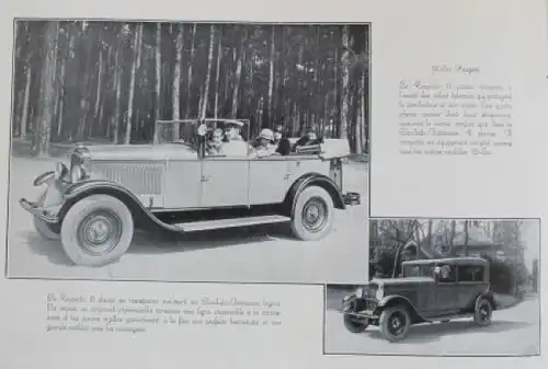 Peugeot Modellprogramm 1929 "Partir" Automobilprospekt (0521)