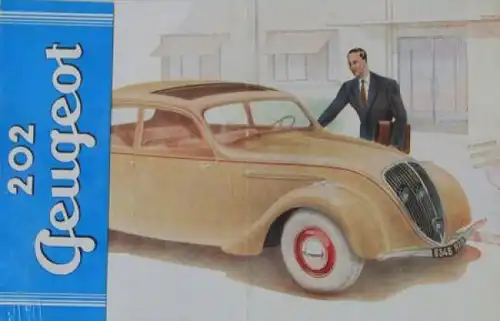 Peugeot 202 Modellprogramm 1938 Automobilprospekt (0522)