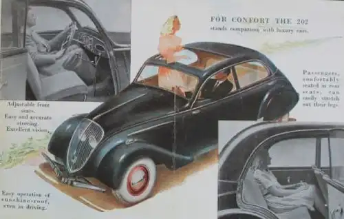 Peugeot 202 Modellprogramm 1938 Automobilprospekt (0522)