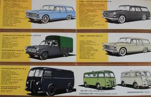 Peugeot 403 - 404 Modellprogramm 1965 Automobilprospekt (0523)