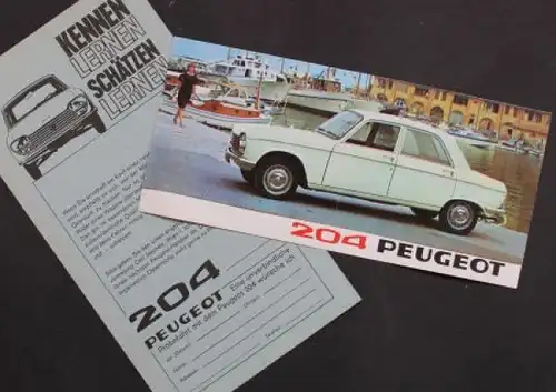 Peugeot 204 Modellprogramm 1966 Automobilprospekt (0525)