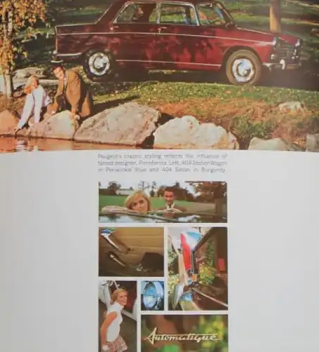 Peugeot 404 Modellprogramm 1968 "Meet on of the seven best" Automobilprospekt (0526)