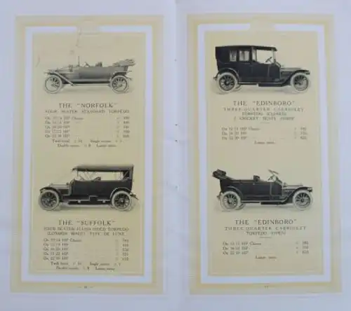 Peugeot Modellprogramm 1912 Automobilprospekt (0527)
