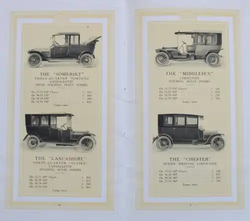 Peugeot Modellprogramm 1912 Automobilprospekt (0527)