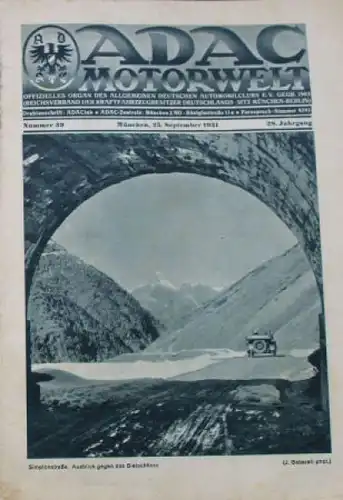 "ADAC Motorwelt" Automobilclub-Zeitschrift 1931 (0682)