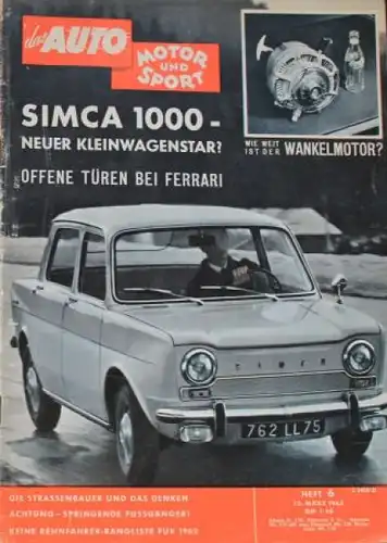 "Das Auto, Motor & Sport" Auto-Magazin 1962 (0727)