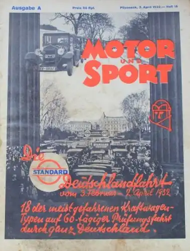"Motor & Sport" Motor-Zeitschrift Pössneck 1932 (0872)