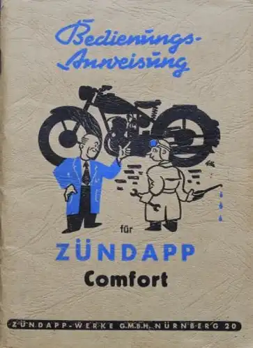 Zündapp Comfort Motorrad 1952 Betriebsanleitung (1230)