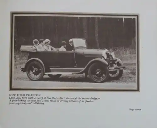 Ford A Modellprogramm 1928 "A new kind of motor-car beauty" Automobilprospekt (1491)