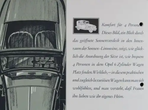 Opel 1,8 Liter Modellprogramm 1928 "Ein Wagen, den Frauen gern steuern!" Automobilprospekt (1498)