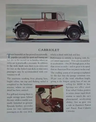 Dodge Four Modellprogramm 1928 Automobilprospekt (0999)