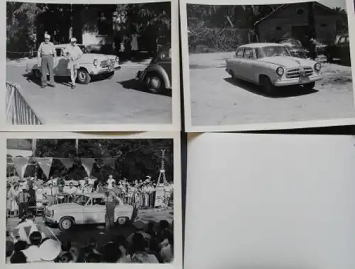 Borgward Isabella beim Speed Trail in Singapur 1957 elf Werksfotos in Originalumschlag (2450)