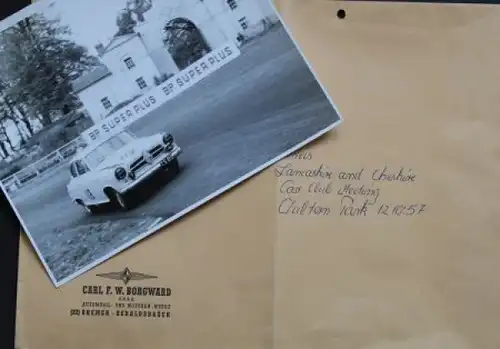 Borgward Isabella bei Car Club Meeting Lancashire 1957 Werksfoto in Originalumschlag (2456)