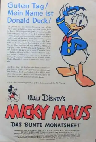 Walt Disney "Micky Maus - Das bunte Monatsheft" Comic-Zeitschrift 1951 (2522)