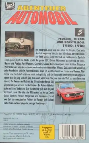 Fox Video 1992 "Abenteuer Automobil" Auto-Werbehistorie VHS-Film (2593)