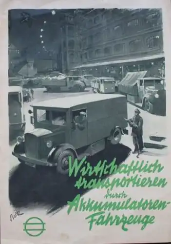 AFA Akkumulatoren-Fahrzeuge Modellprogramm 1936 "Wirtschaftlich transportieren" Lastwagenprospekt (3335)