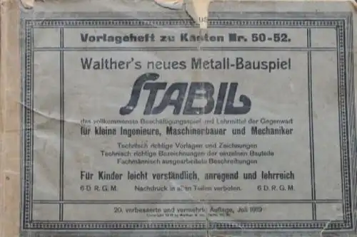 Walthers Metallbauspiel "Stabil" 1919 Spielzeug-Katalog (3392)