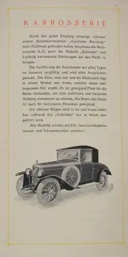 Maximag Kleinauto 8 PS Touriste Modellprogramm 1924 Automobilprospekt (3399)