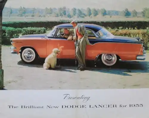 Dodge Lancer Modellprogramm 1955 Automobilprospekt (3422)