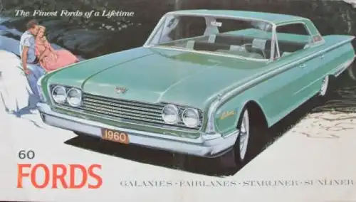 Ford Galaxie Fairlanes Modellprogramm 1960 Automobilprospekt (3425)