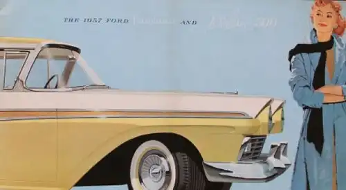 Ford Fairlane 500 Modellprogramm 1957 Automobilprospekt (3427)
