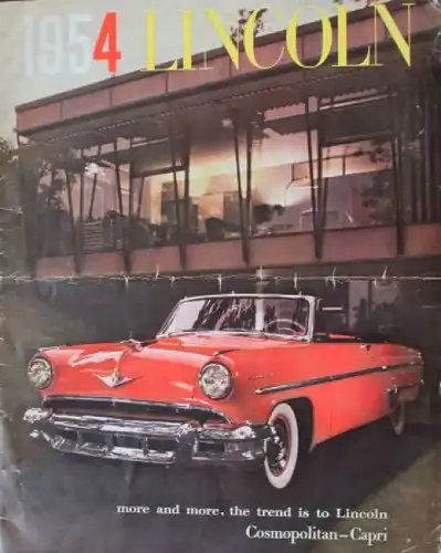 Lincoln Cosmopolitan Capri Modellprogramm 1954 Automobilprospekt (3429)