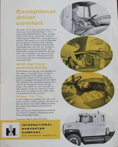 International Harvester Diesel Tractors Modellprogramm 1961 Lastwagenprospekt (3456)