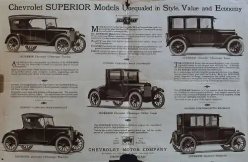 Chevrolet Superior Modellprogramm 1928 Automobilprospekt (3468)