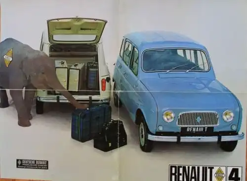 Renault 4 Modellprogramm 1965 Automobilprospekt (3504)
