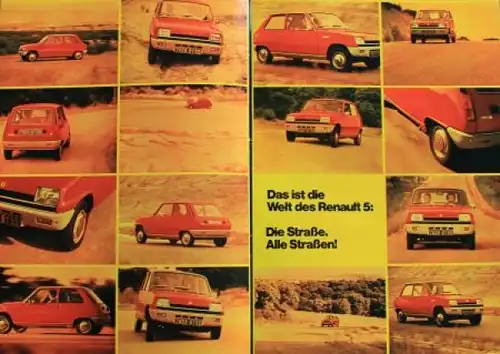 Renault 5 Modellprogramm 1972 Automobilprospekt (3520)