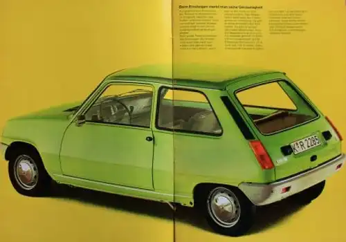 Renault 5 Modellprogramm 1972 Automobilprospekt (3520)