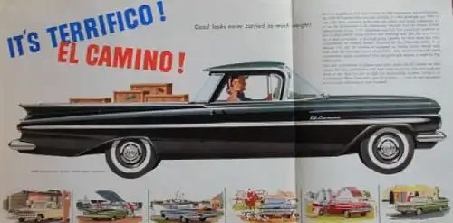 Chevrolet El Camino Modellprogramm 1958 Automobilprospekt (3585)