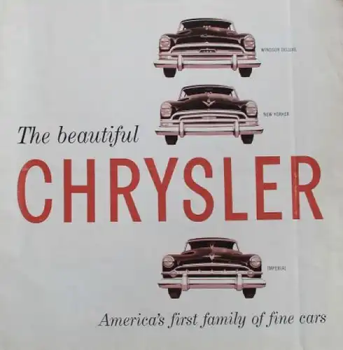 Chrysler Modellprogramm 1953 "Americas first family of fine cars" Automobilprospekt (3589)