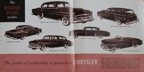 Chrysler Modellprogramm 1953 "Americas first family of fine cars" Automobilprospekt (3589)