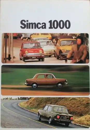 Simca 1000 Modellprogramm 1974 Automobilprospekt (3669)