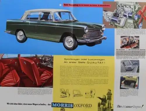 Austin Morris Oxford Series VI Modellprogramm 1961 Automobilprospekt (3819)
