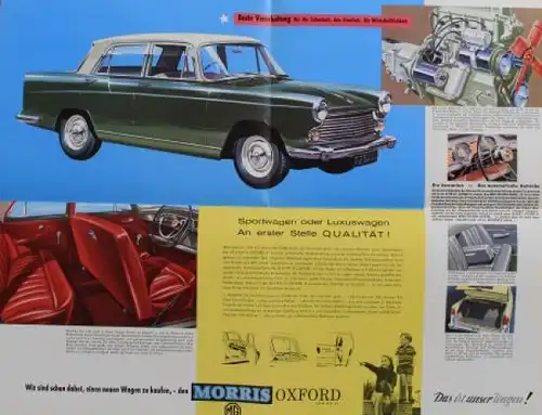 Morris Oxford Series VI Modellprogramm 1961 Automobilprospekt (3819)