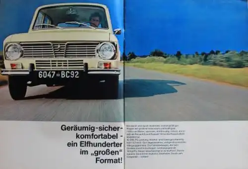 Renault 6 Modellprogramm 1968 Automobilprospekt (3831)