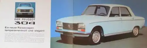 Peugeot 304 Modellprogramm 1970 Automobilprospekt (3842)